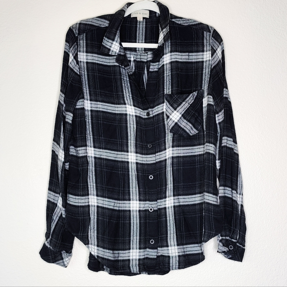 Anthropologie Cloth & Stone Flannel Button Down M